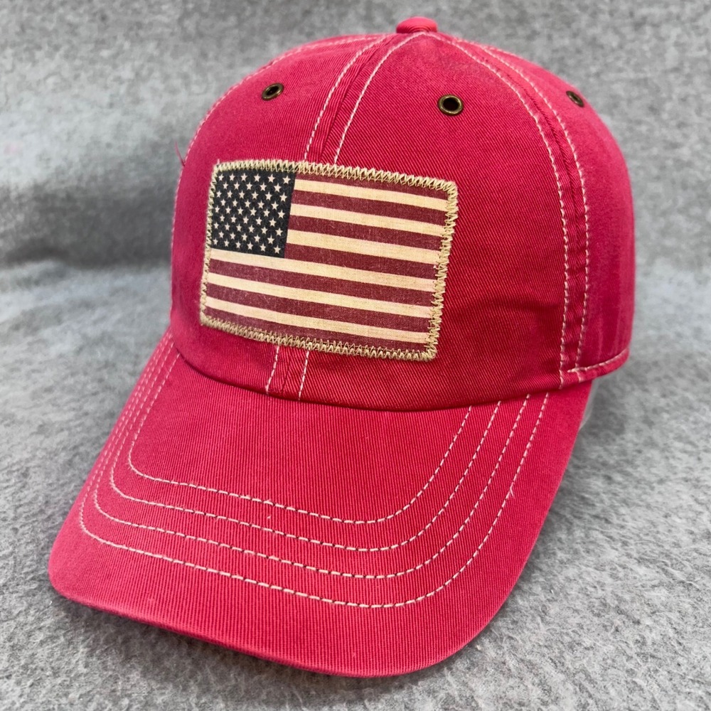 Polo Ralph Lauren American Flag Patch Mens Red Baseball Hat Adjustable OSFM